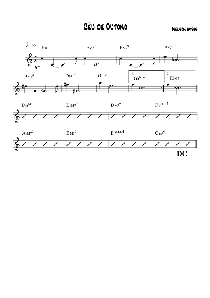 Primeira página da partitura Céu de Outono