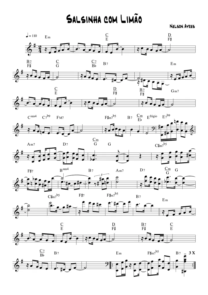 Primeira página da partitura Salsinha com Limão