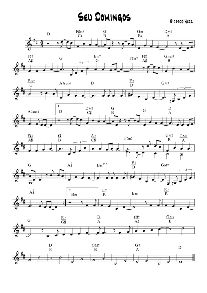 Primeira página da partitura Seu Domingos